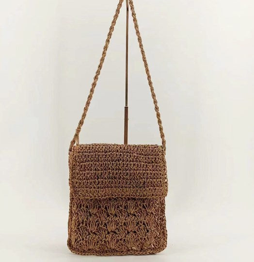 Woven Shoulder Bag - Straw Beach Tote
