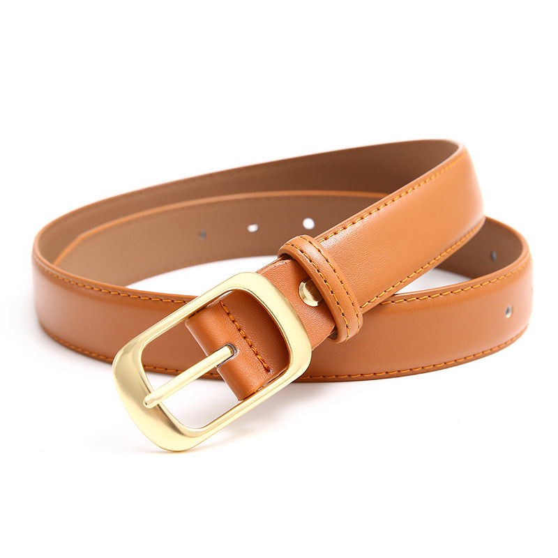 Fashionable Women's Genuine Leather Belt with Alloy Buckle