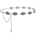LALATCH Chain Belt Concho Belts for Women Silver Chain Belts for Women Western Waist Chain Belt for Dresses Jeans Conch-Silvery