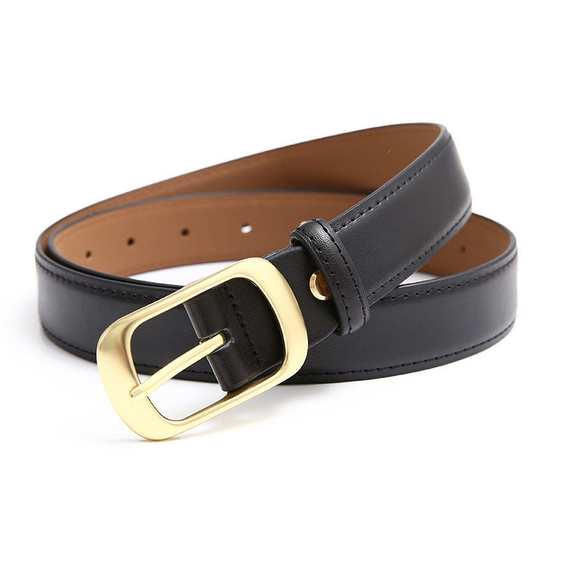 Fashionable Women's Genuine Leather Belt with Alloy Buckle