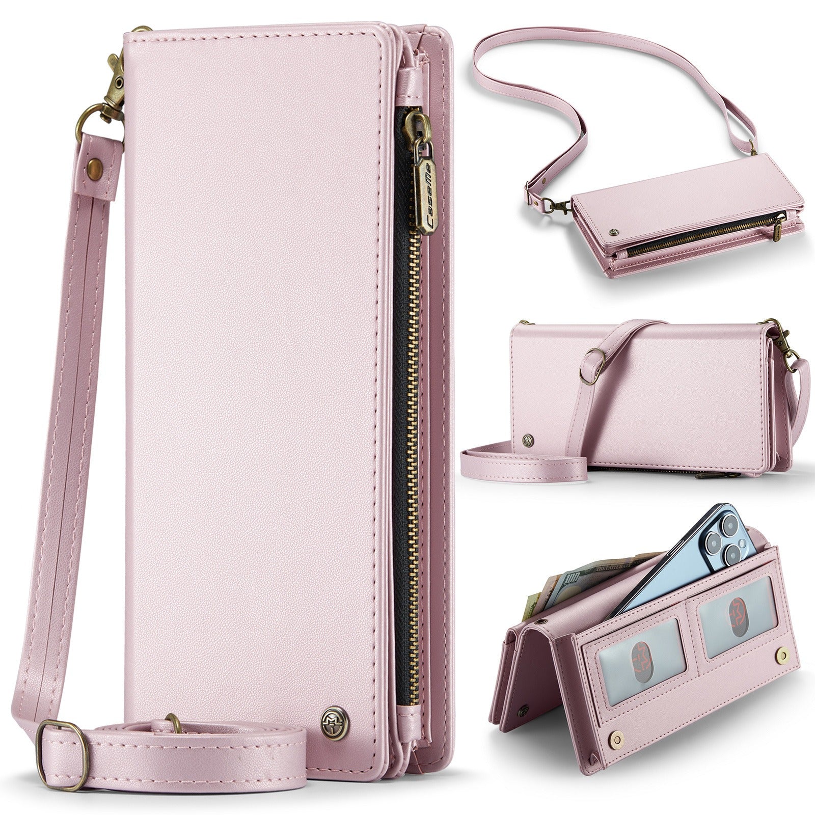 Universal Multi-Functional Leather Phone Wallet Crossbody