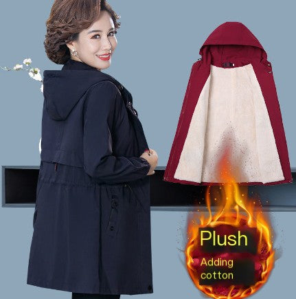 Plus Size Women's Autumn Winter Long Coat for Moms