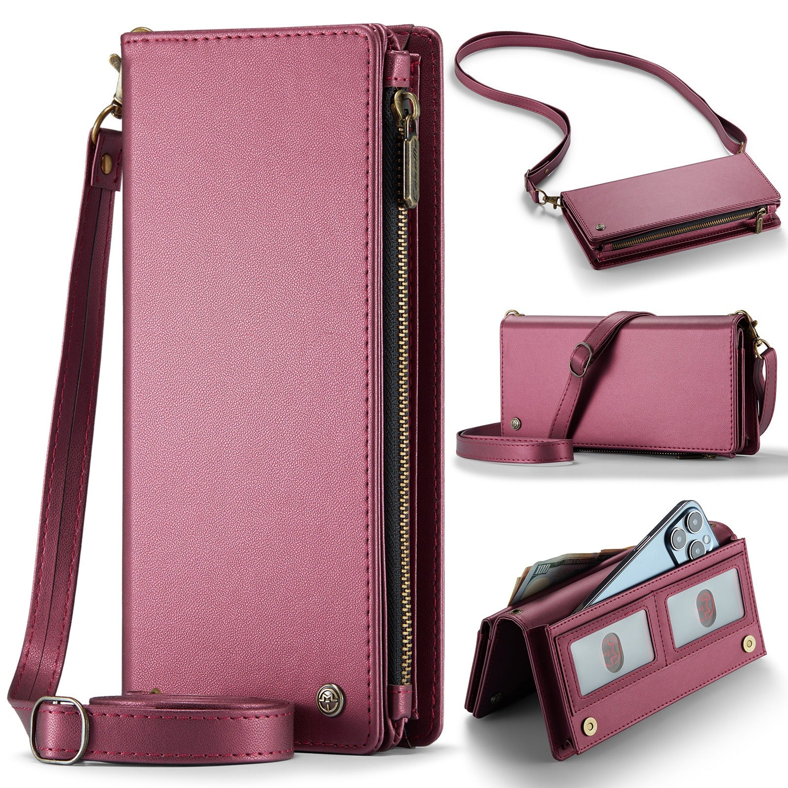 Universal Multi-Functional Leather Phone Wallet Crossbody