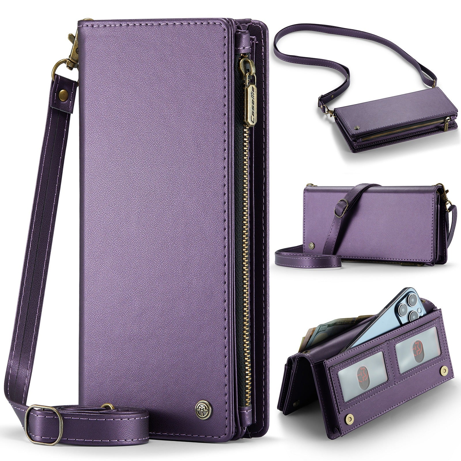 Universal Multi-Functional Leather Phone Wallet Crossbody