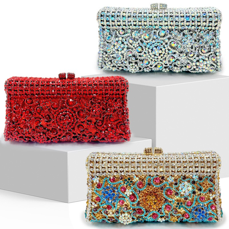 Handmade Crystal Evening Clutch Bag for Women – Elegant Party Purse