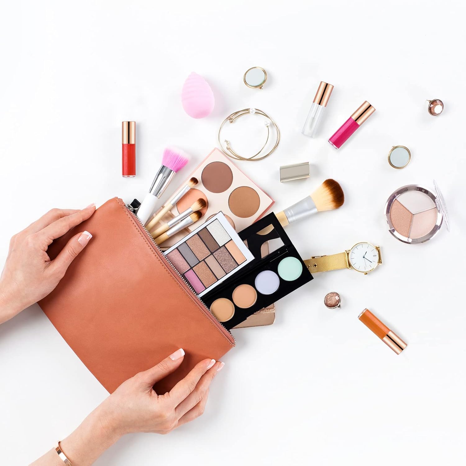 100 Pieces Clear Mini Lip Gloss Tube Refillable Empty Lip Balm Gloss Containers Bottles Transparent Mini Lipstick Containers for Women DIY Makeup(Rose Gold,1.2ml)