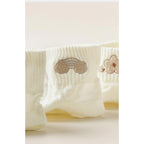 10-Pair White Series Ankle Socks, Women's Cute Socks - Printed Socks - House Socks - Casual Socks.
