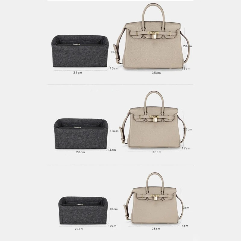 Felt Liner Organizer Insert for Birkin Bags