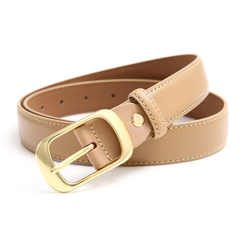 Fashionable Women's Genuine Leather Belt with Alloy Buckle