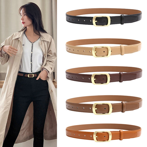 Fashionable Women's Genuine Leather Belt with Alloy Buckle