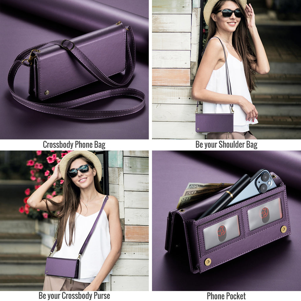 Universal Multi-Functional Leather Phone Wallet Crossbody